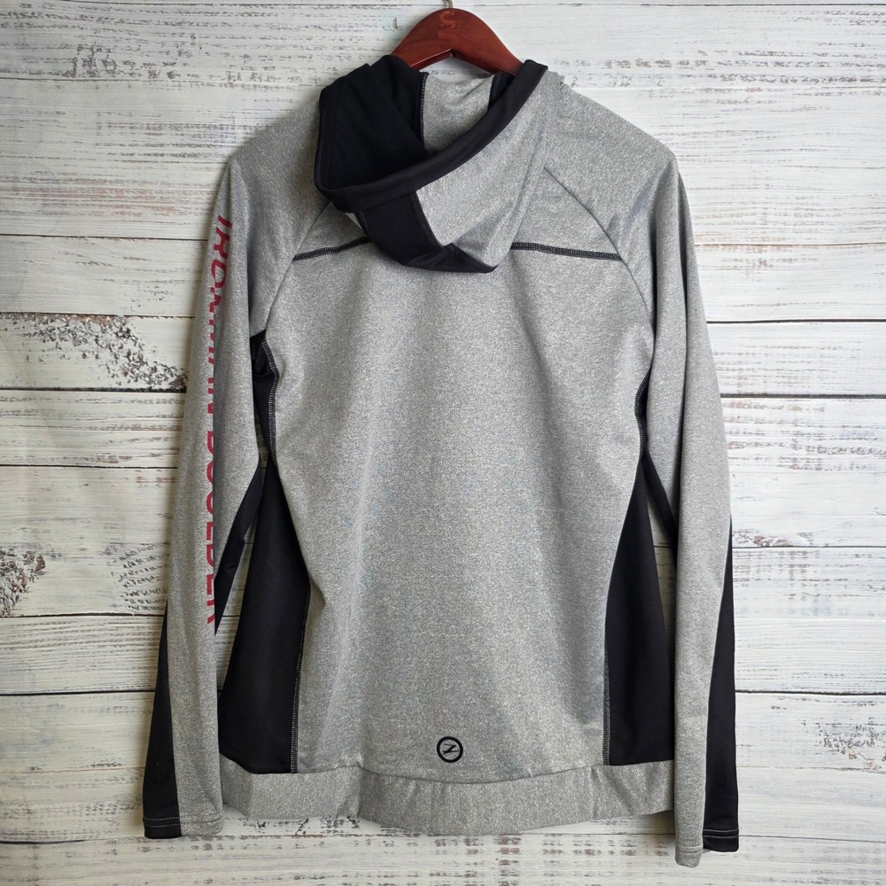 Zoot Ironman Boulder Full Zip Hoodie Womens Large Gray Black Colorado Athletic L - Picture 3 of 7